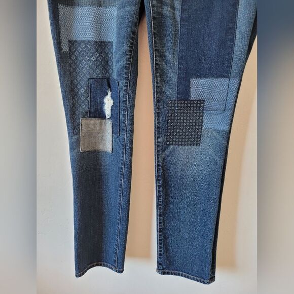 Old Navy Maternity Jeans Side Panel Stretch Boyfriend Skinny Patchwork 6 Regular - Picture 4 of 7